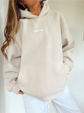 Alphalete cream Sherpa hoodie- L